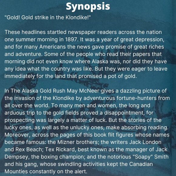 The Alaska Gold Rush (Landmark Books, book 92) 1960 HC First Edition First Print - Picture 2 of 14